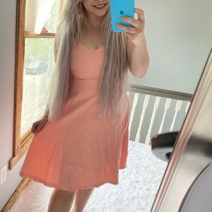 Cross cross back pink dress